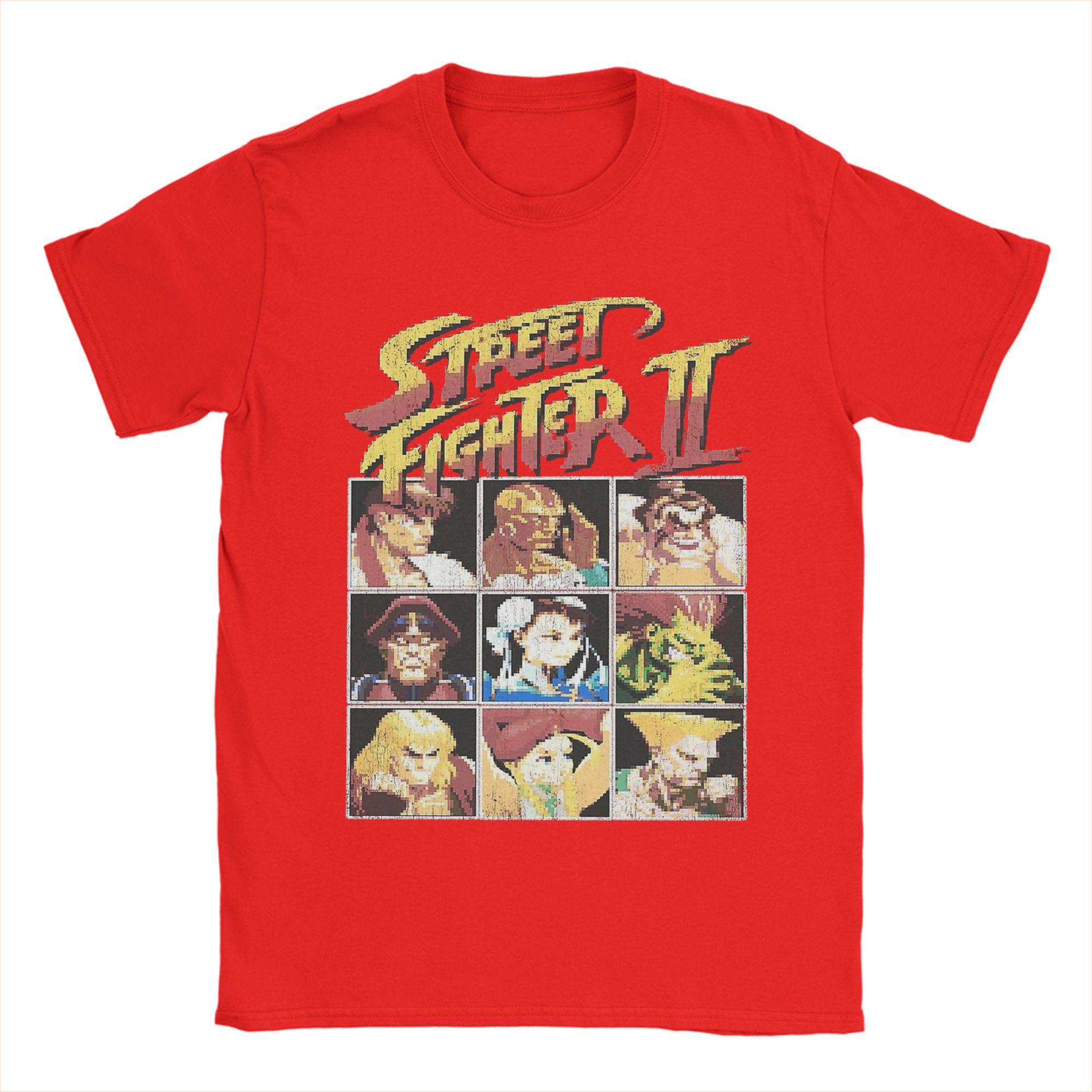

Футболки Street Fighter 2 для мужчин, 100% хлопок, юмористические, с круглым вырезом, с коротким рукавом, одежда для взрослых S