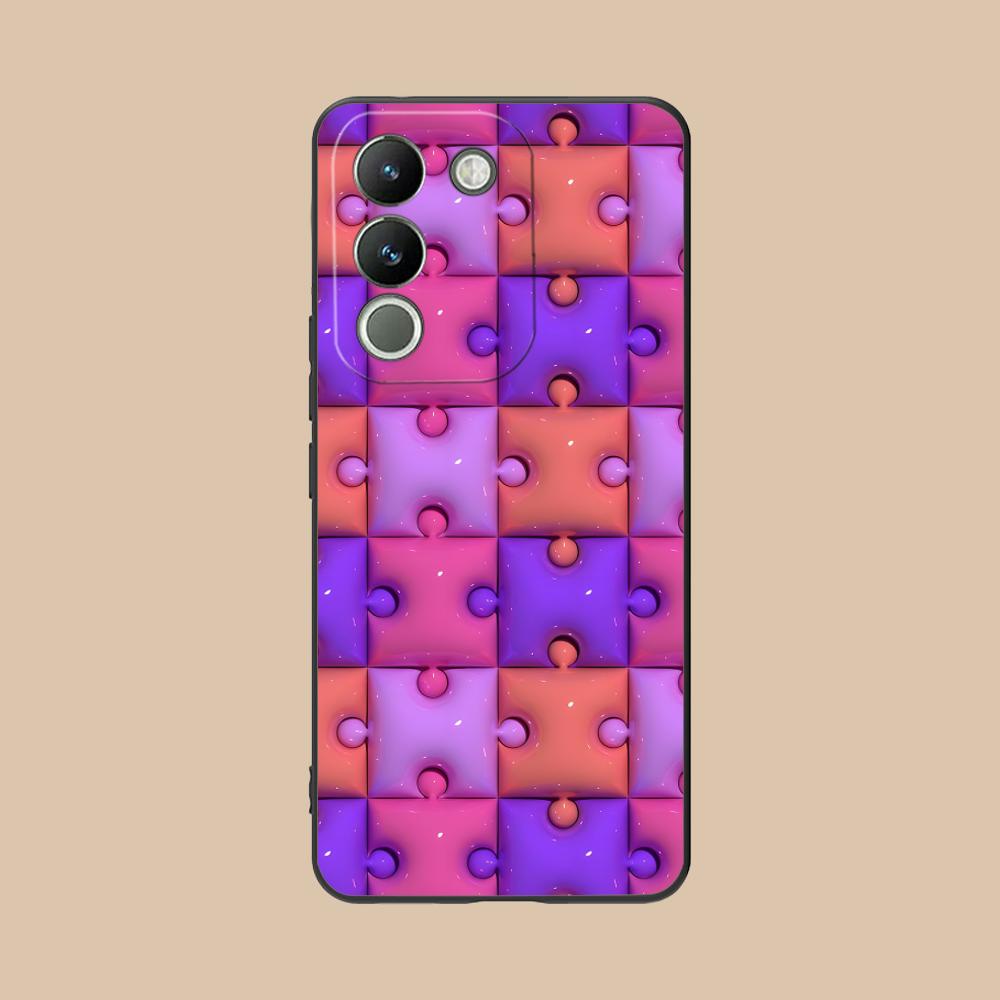 Puzzle Texture Mobile Cell Phone Case for VIVO Y77 76 75 74 73 72 58 56 55 51 50 38 36 Y19 Y18 Y03 Y01 5G Printing Cover