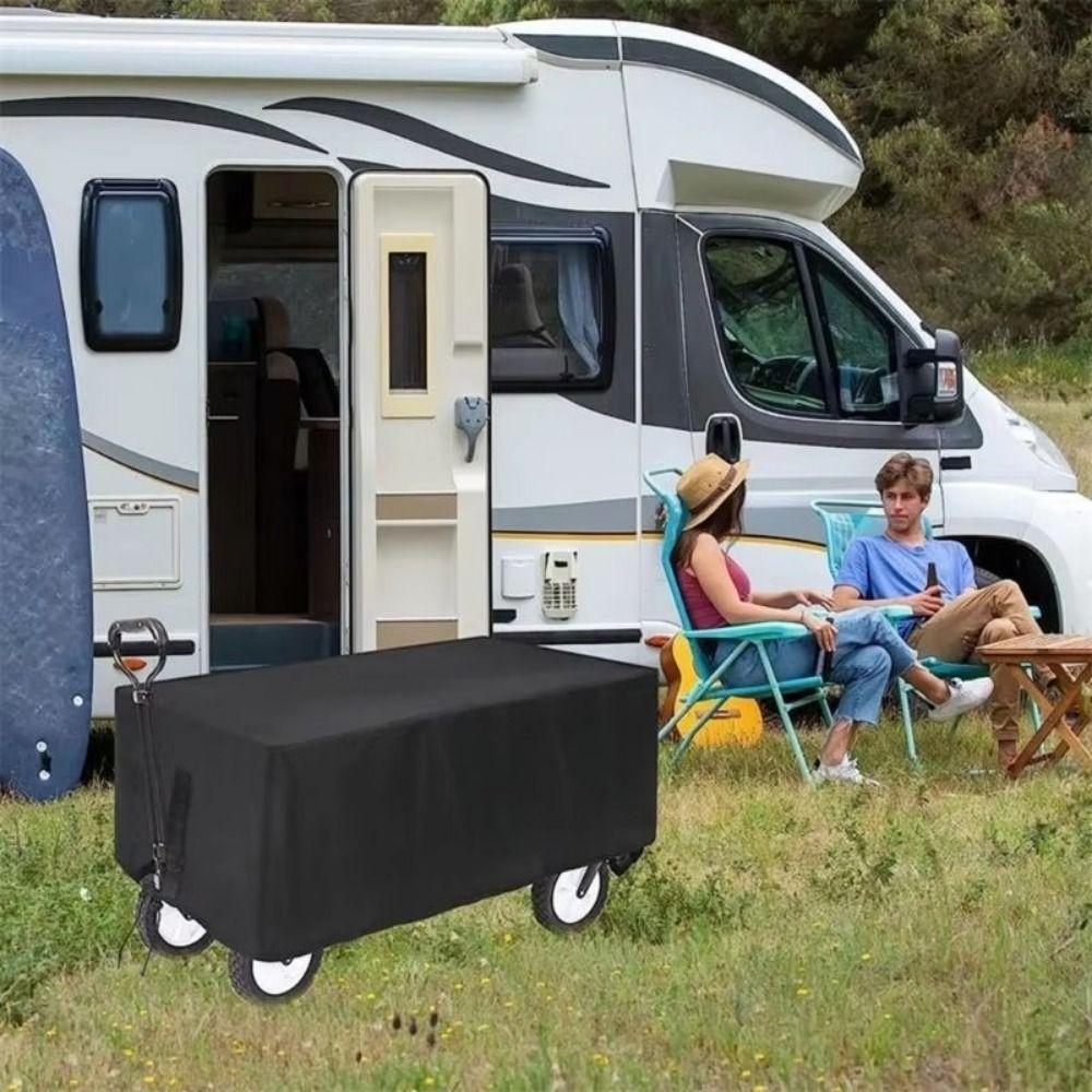 Oxford Cloth Trolley Cover Rectangle Camping Cart Dust Cover Wagon Protective Cover Garden