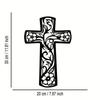 Abstract Cross Wall Art Metal Decor Filigree Grapevine Design Modern Spiritual Sculpture Office Living Room