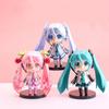 The New Hatsune Miku Figure Mini Character Ornaments Kawai Pink Green Hatsune Home Desk Decoration Adult Toy
