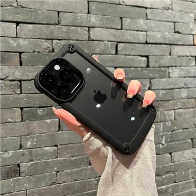 Stoßfeste Rüstungs-Stoßstangenhülle für iPhone 15 14 13 12 11 Pro Max XS XR X 7 8 Plus SE2 Weicher TPU-Rahmen Hybrid Clear Heavy Duty Cover