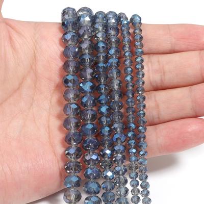 1 Strand Facetgeslepen Kristal Kralen Inktblauw Glas Losse Kralen Voor Sieraden Maken DIY Knutselen Armband Ketting Accessoires 4/6/8mm