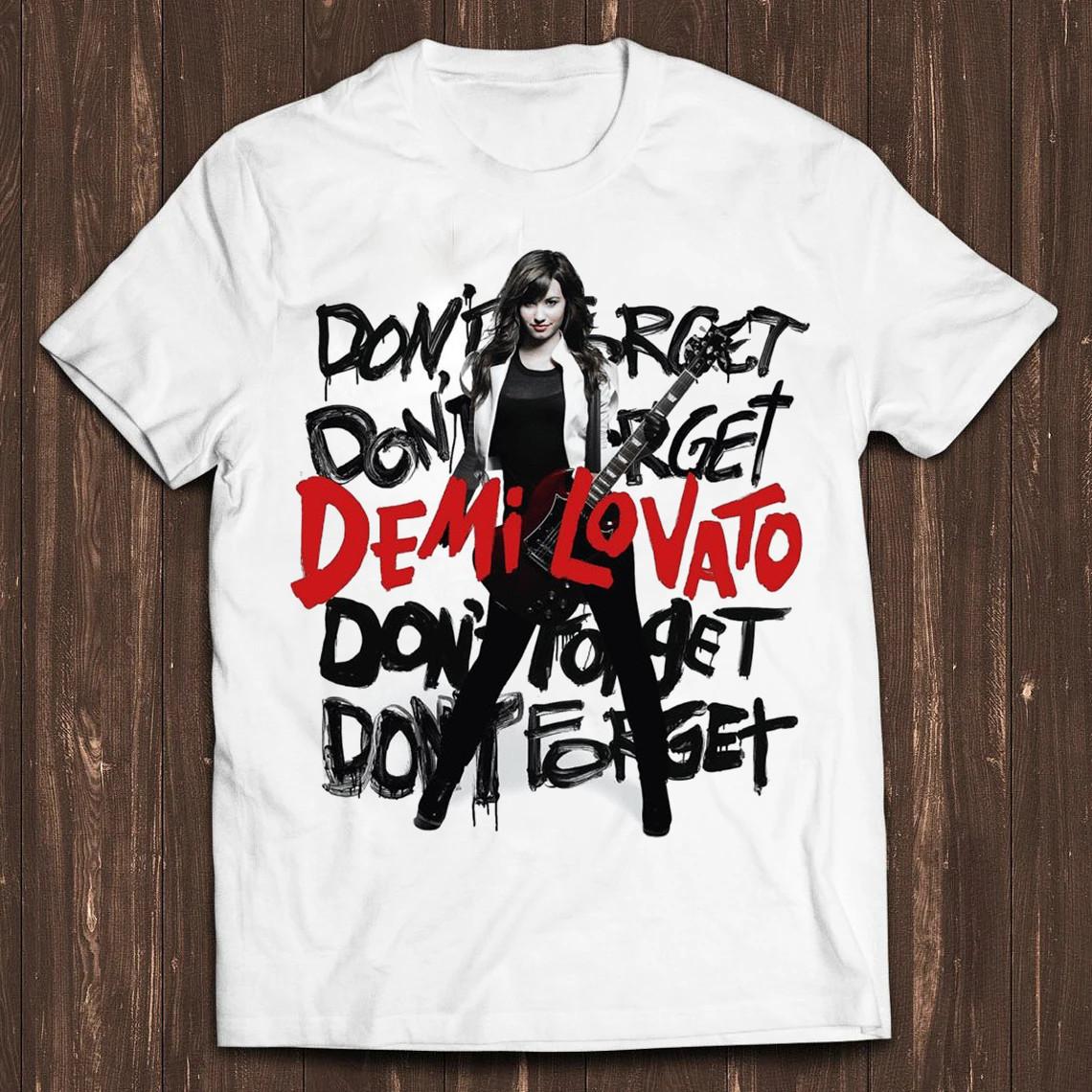 Demi Lovato Don t Forget White Cotton T Shirt Full Size S-5XL M