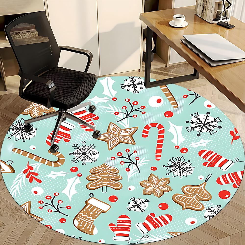 1pc Christmas Ornaments Chair Carpet for Office, Non-slip, Soft and Durable Office Rug for Decoration, Perfect for Office yy251229157