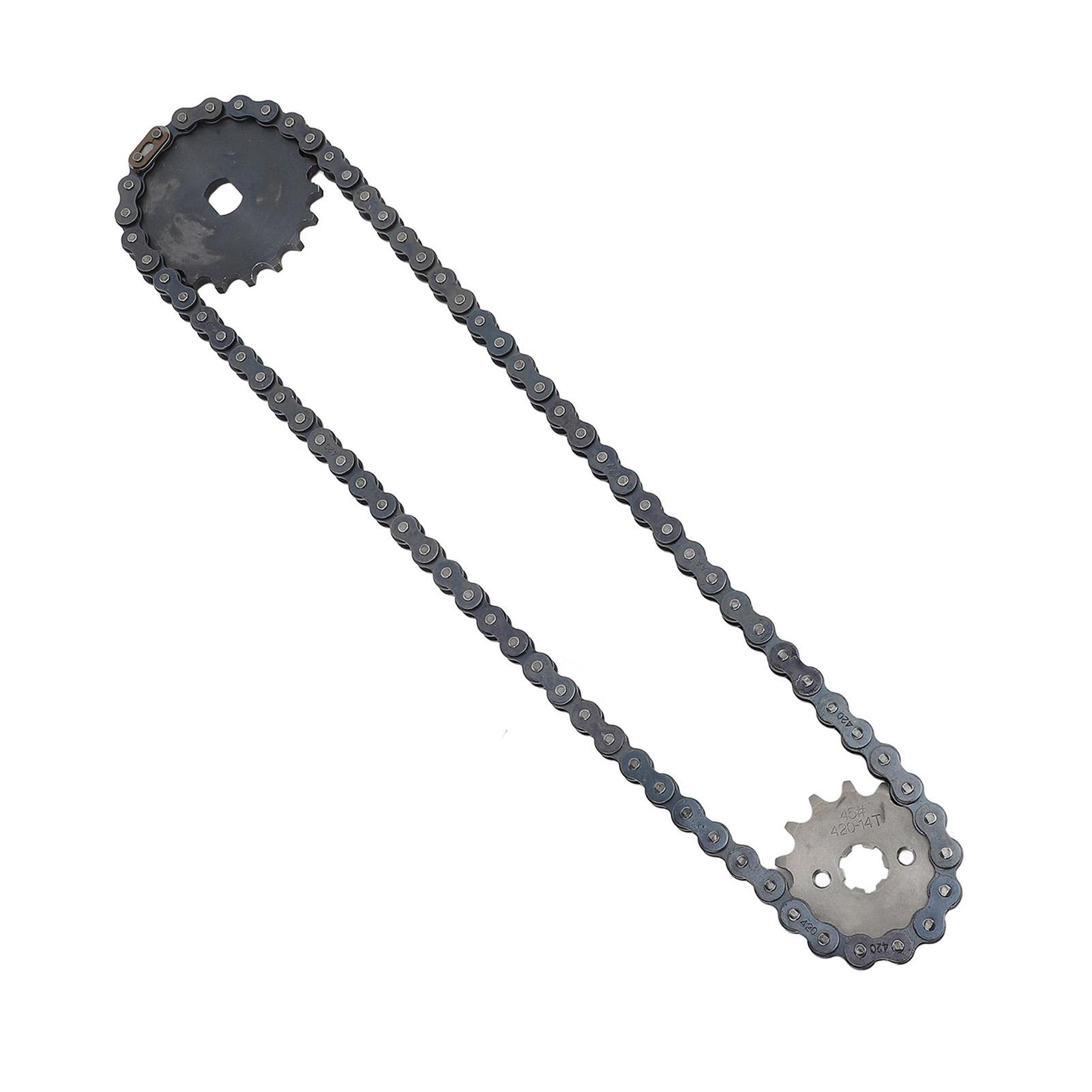 

Комплект звездочек приводной цепи мотоцикла 420, задняя ведущая звездочка 14 зуб. и цепь мотоцикла с H-отверстием 20 зуб.