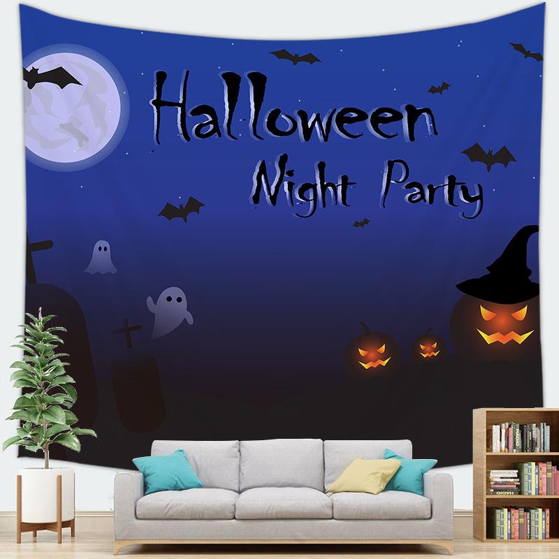 

Halloween Pumpkin Head Series digitalprinted polyester tapestries living rooms bedrooms macrame wall hanging room 74x94cm(29x37in)