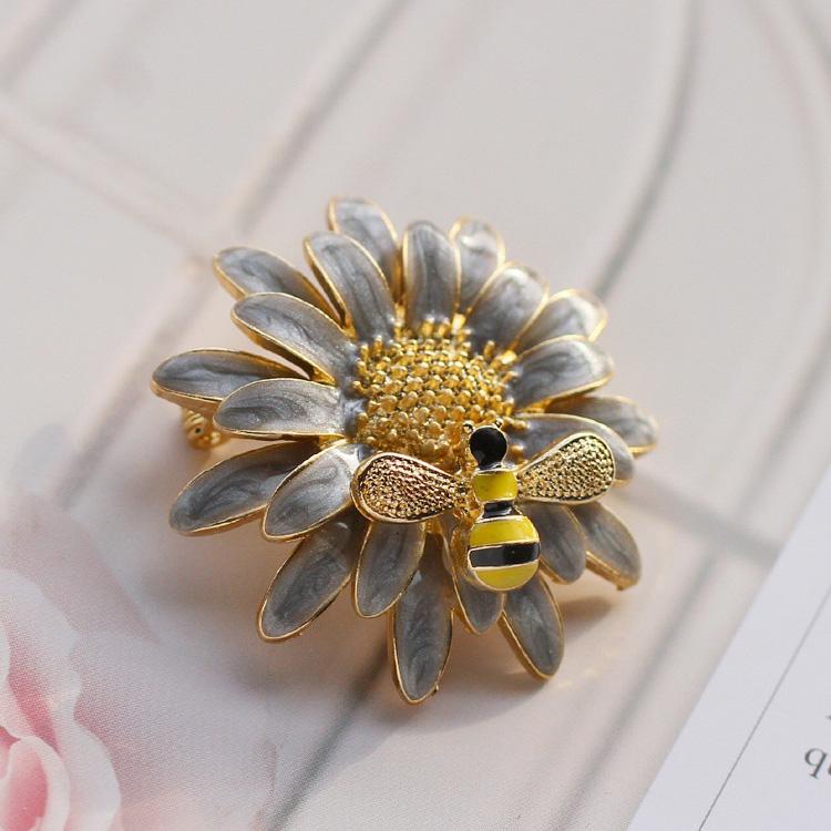 

Разноцветная пчела Маленькая ромашка Брошь ретро подсолнух искусство Броши женская одежда аксессуары