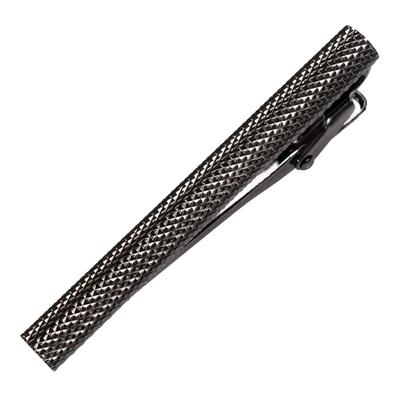 Tie Made In Brass Knurled Alligator Type [Tavarat] Pin, Men's, Japan, (Black Silver)
