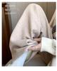 Women's Cream Cashmere Wide-Leg Knit Pants - High Waist, Floor-Length, Solid Color, Autumn/Winter