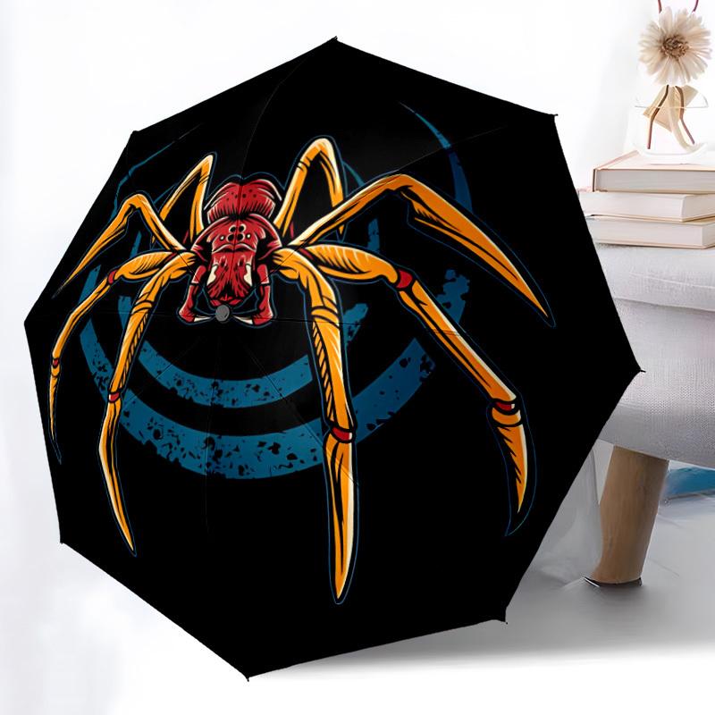 1pc Spider Bee Automatic Folding Umbrella   Compact 8 Rib Design, Durable Iron Frame for Travel, Outdoor,  A0920081