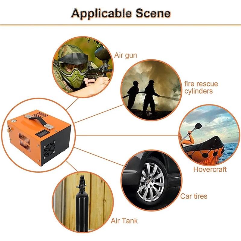 12V Electric High Pressure Air Pump 30mpa Compressed Air Pump Submersible Breathing Pump 4500psi