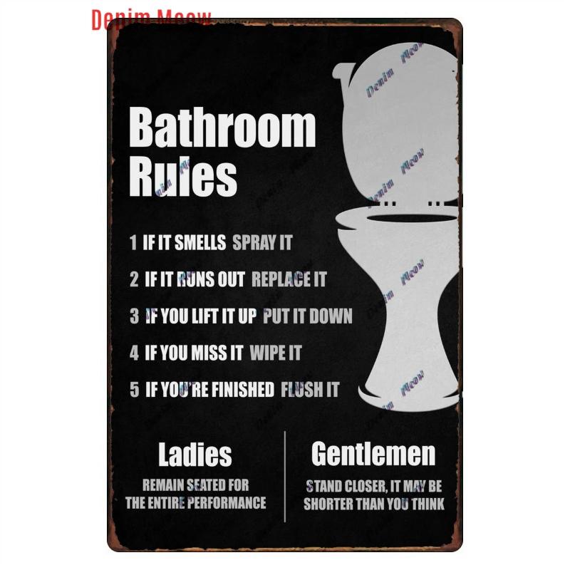 Funny Personalized Washroom, Metal Tin Signs, Vintage Toilet Sign, WC Lavatory Wall Art, Bathroom Decor, Restroom Plates, WY156