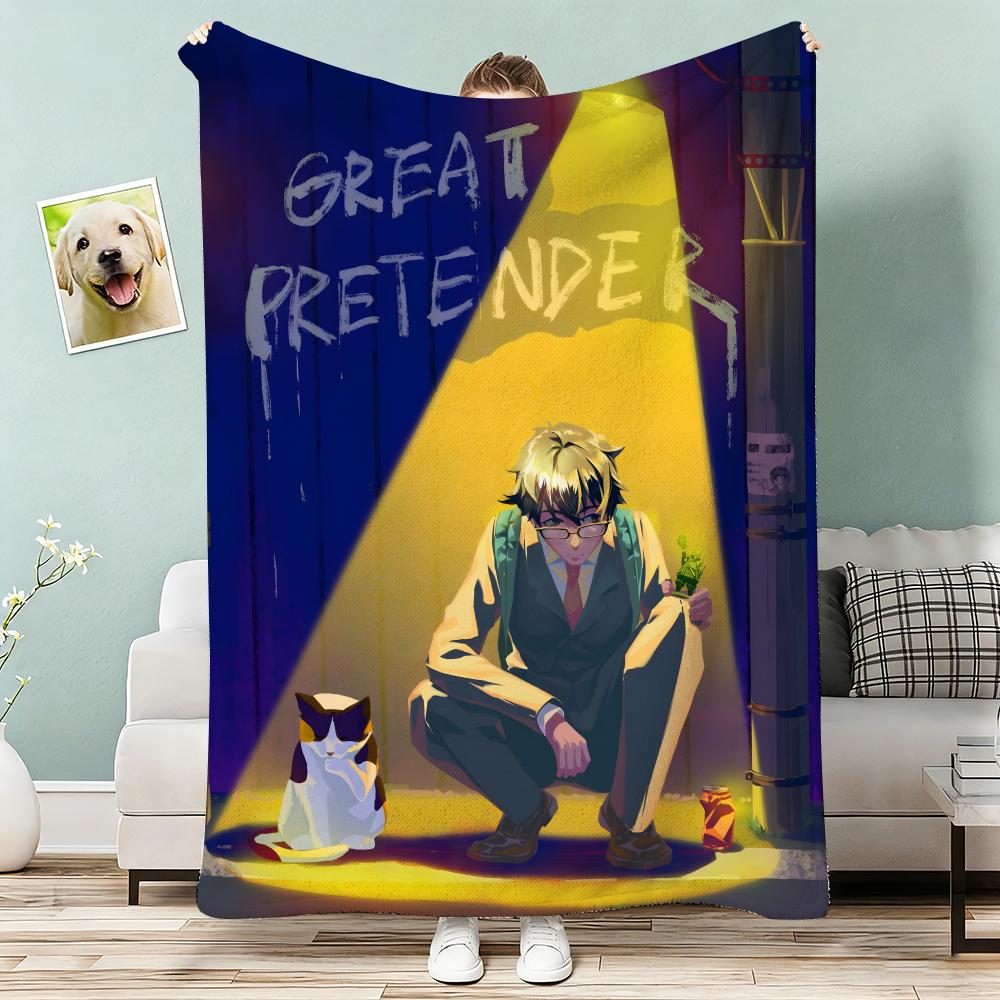 Great Pretender Anime Throw Lightweight 240g Flannel Blanket Soft Skin-friendly for Summer Cooling 75x90cm
