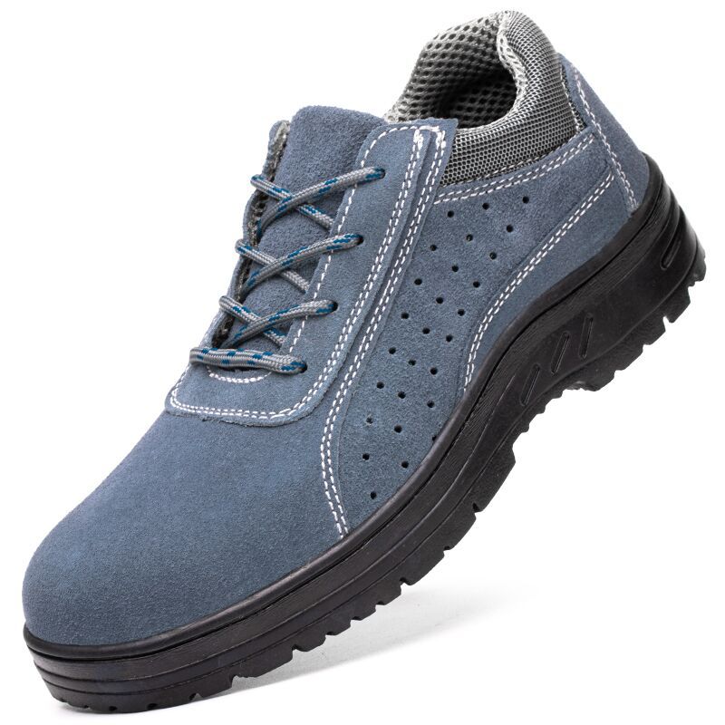 Oulylan Male Breathable Cowhide Safety Shoes Welder Anti-Smash Work Footwear Men Wear Resistant Shoe Steel Toe Security Sneakers