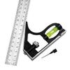 300mm Stainless Steel Angle Combination Square Ruler Mobile Horizontal Movable 45Degree Right Carpenter Woodworking Level Moving