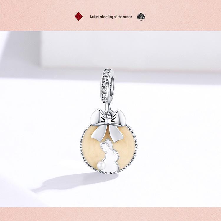 Silver Ziyun Cute Rabbit 925 Sterling Silver Pendant with European and American Style Pearl Jewelry SCC1439