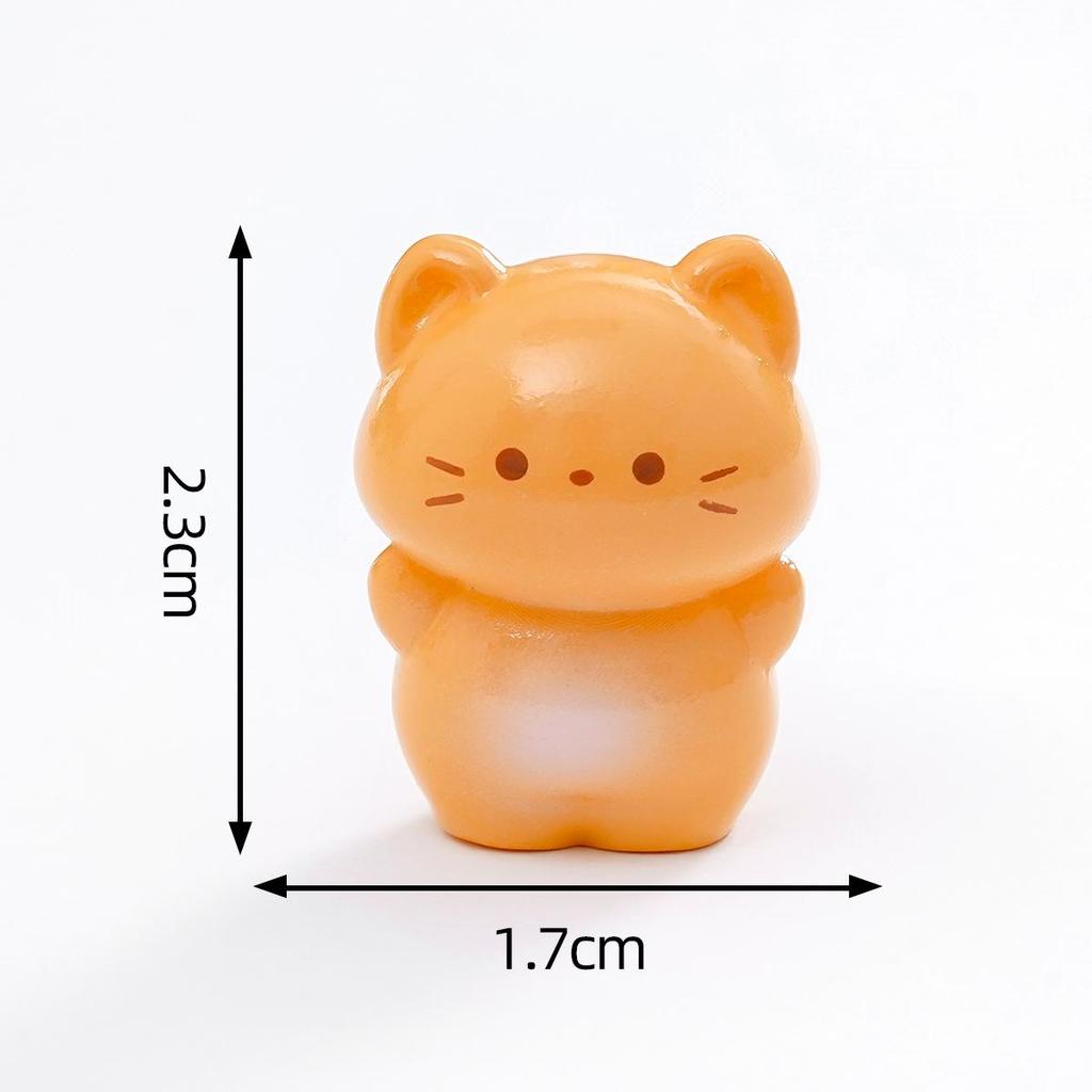 6Pcs/set Cartoon Mini Cat Animal Miniatures Resin Ornaments Fairy Garden Decoration Moss Terrarium Micro Landscape