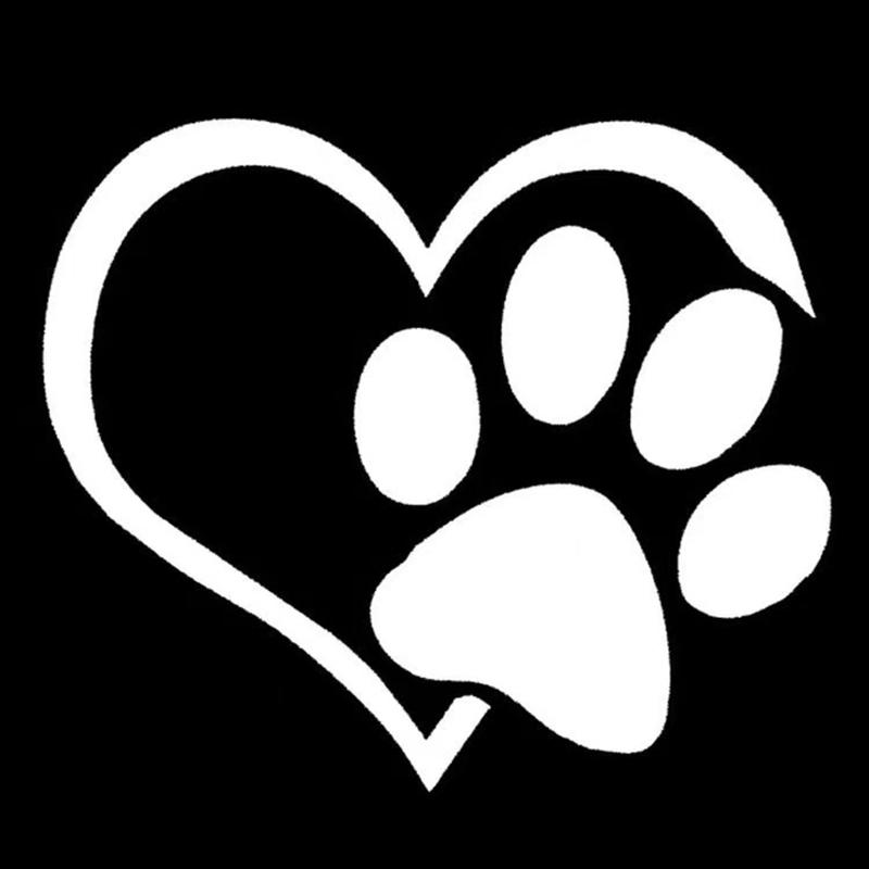Love Heart Dog Paw Footprint Highly Reflective Sticker For Car Window Bumper Night Driving Warning Sign Reflector Animal Decal