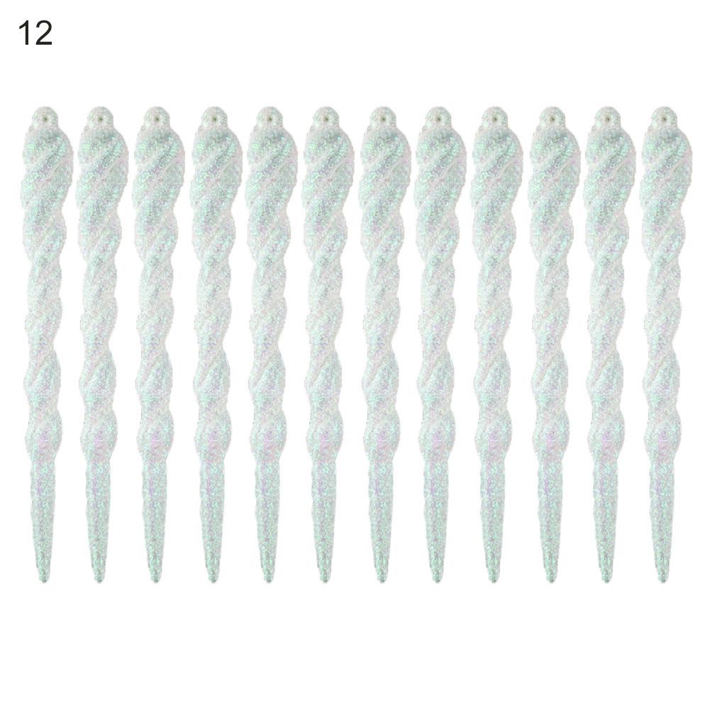 12 Stücke Simulation Gefälschte Eiszapfen Prop mit Seil Weihnachten Baum Hängen Party Ornament