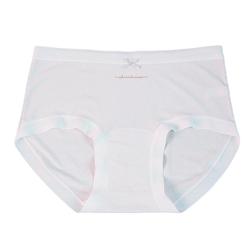 Women's Seamless Modal Cotton Mid-Waist Antibacterial Panties with Extended Crotch