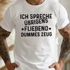 Lustiger Deutscher Spruch Front Print T Shirt Vintage Distressed Letter Short Sleeve Top
