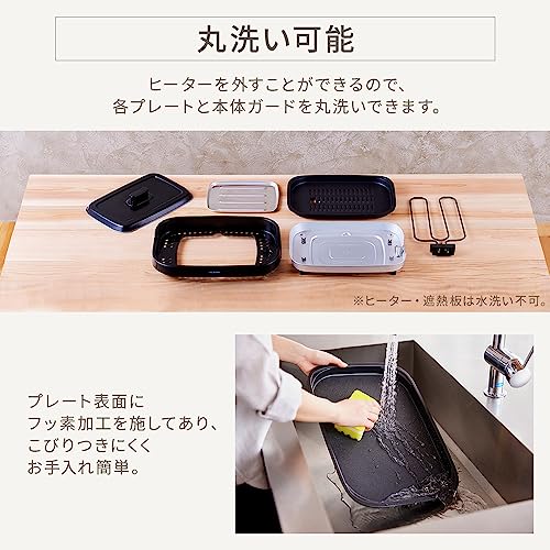 IRIS OHYAMA Varmeplate Svart Grill Style Varmeplate 2 deler Enkel Yakiniku Takoyaki IHA-A20-B