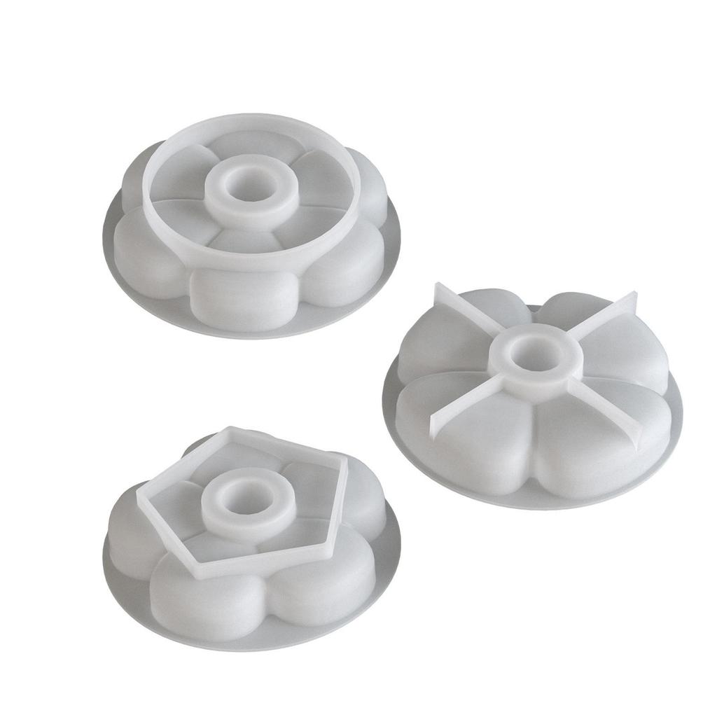 Minimalist Poppy Ins Style Flower Candlestick Mold: Four, Five & Six-Petal Design