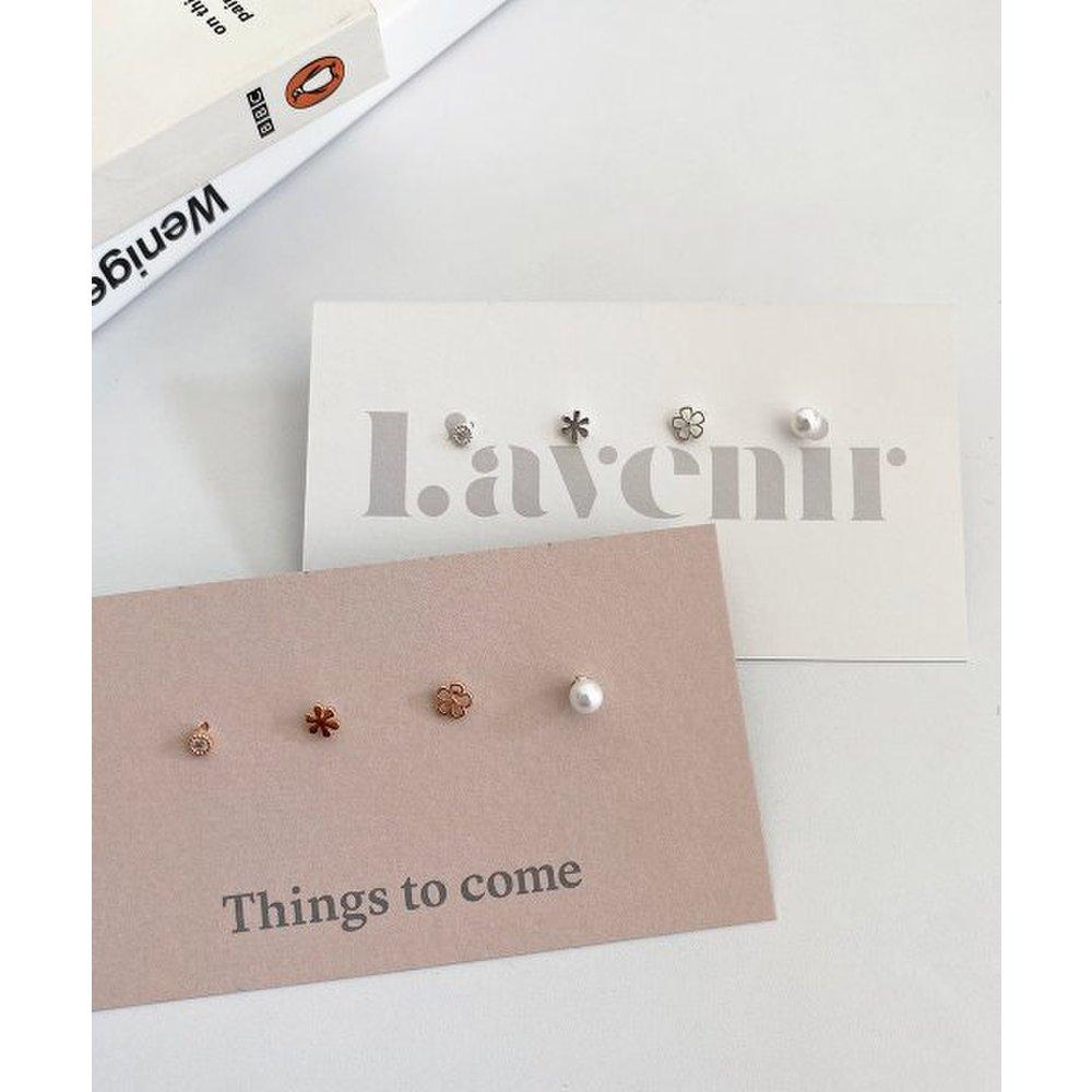 [4Xtyle] (Silver925) Flower Earring Set