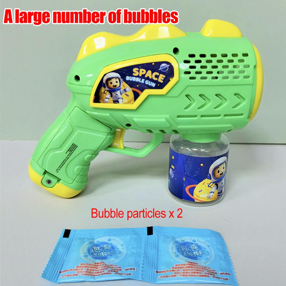 Space Astronauts Fully Automatic Bubble Gun Rocket Bubbles Machine Automatic Blower With Bubble Liquid Toy For Kids Bubble Gift