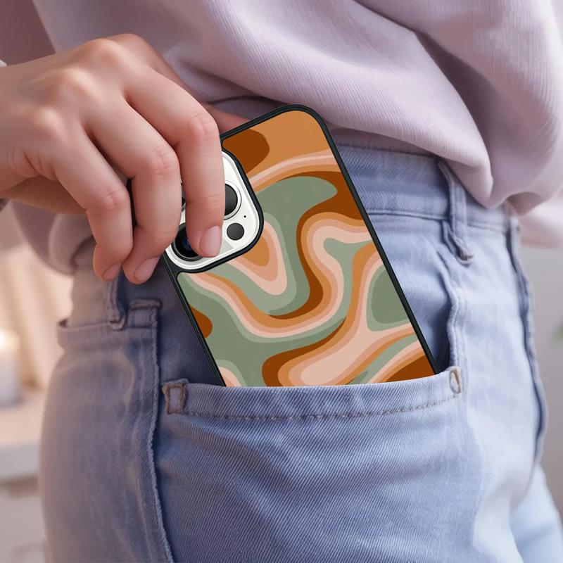 Liquid Swirl Abstract Beige Sage Green Phone Case For iPhone 17 Air 15 16e 14 13 Pro Max Coque 12 11 Pro Max PLUS cover