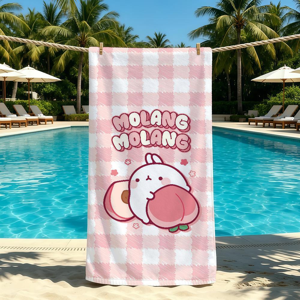 Cartoon Cute M-Molang-ES Towel For Outdoor Camping Beach Towel Super Absorbent Quick-Drying Summer Towel