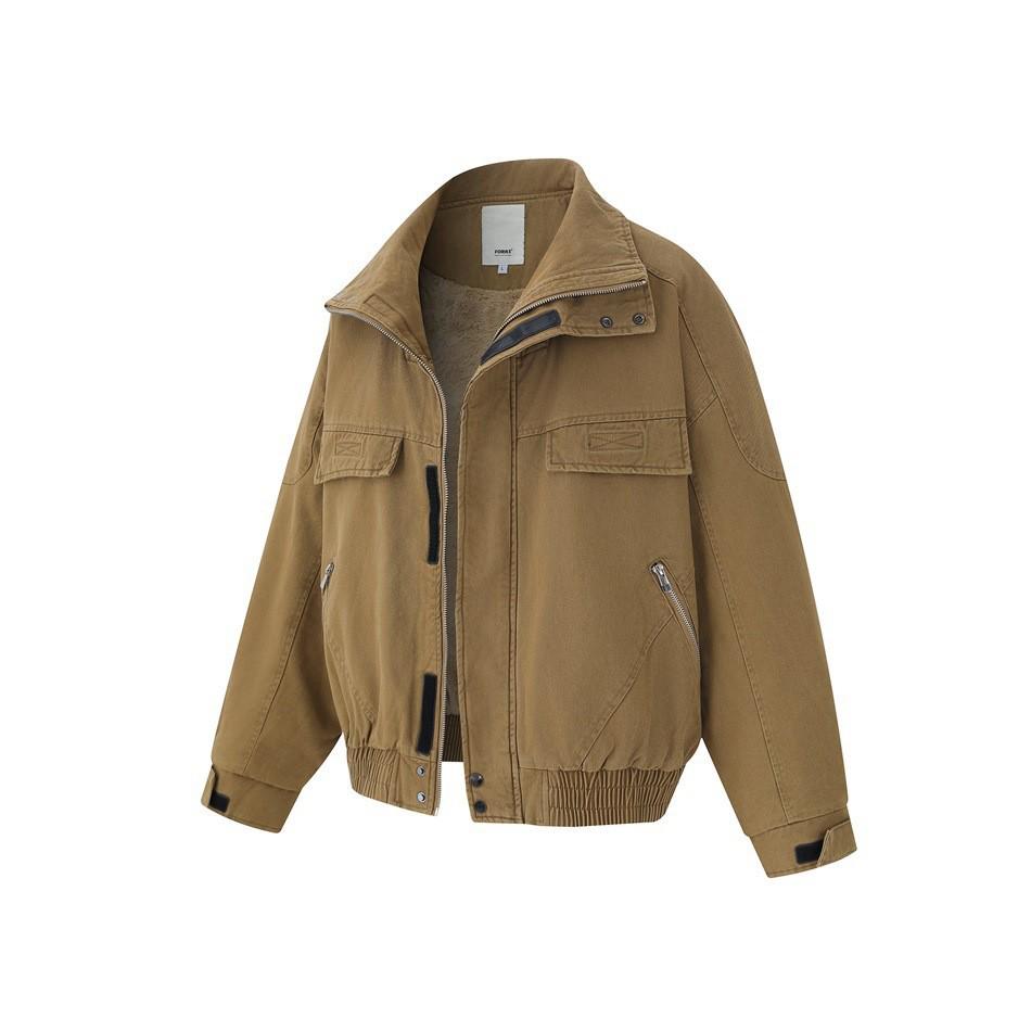 FORN3 Men's Winter Cotton Pilot Jacket with Stand Collar, American Retro Style, N1705