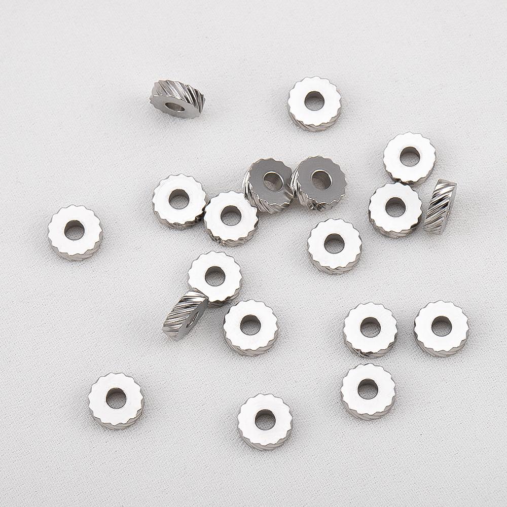 

20pcs Stainless Steel Spacer Beads 2mm Hole Loose Beads Charm for Jewelry Making DIY Bracelet Necklace Supplies Finding No Fade 20pcs
