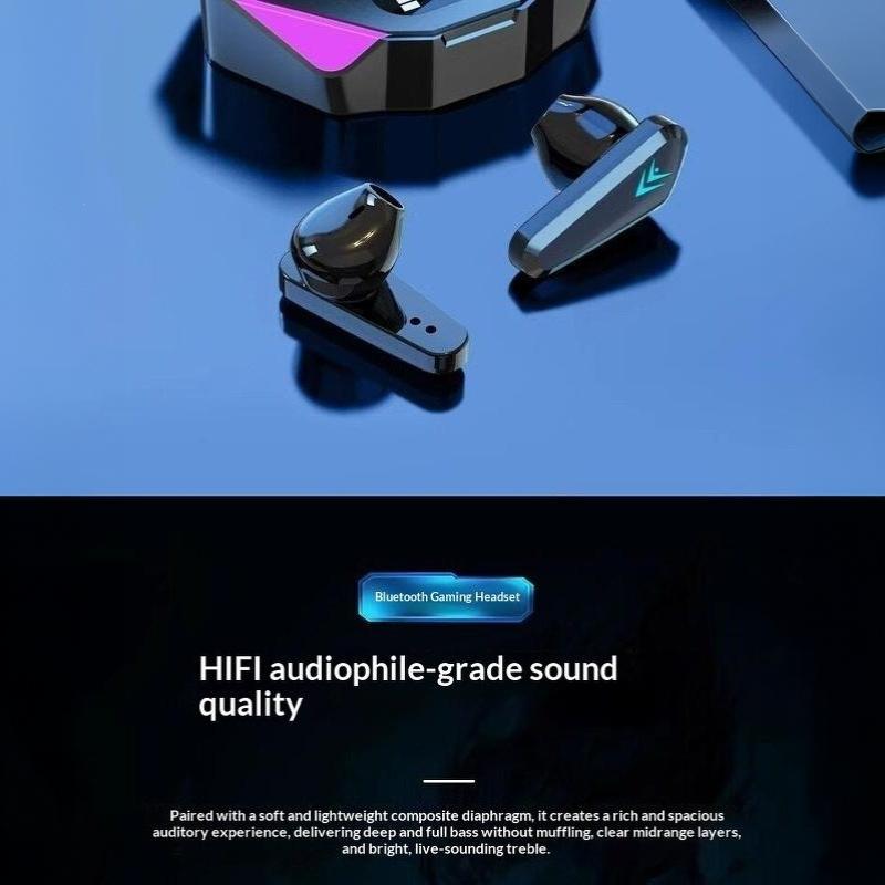 Wireless Gaming Earbuds Low Latency HD Mic RGB Light HiFi Sound For E Sports Mobile Gaming