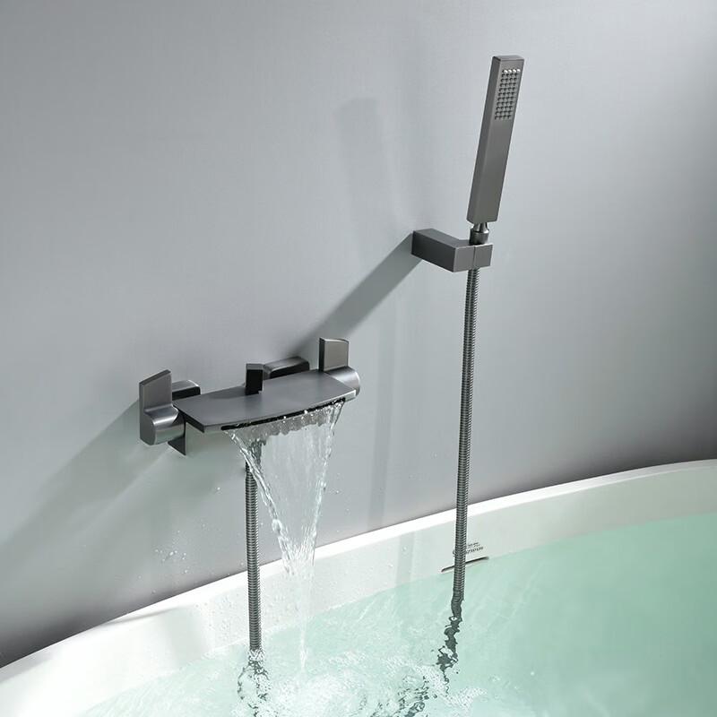 

Brushed Gunmetal Dual Function Wall-Mounted Bathtub Faucet