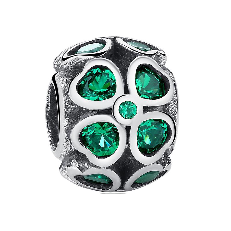Grüne Farbe Charms Fit Armbänder 925 Silber Avocado Klee Perle Kaktus Chamäleon Zirkon DIY Schmuck Charme