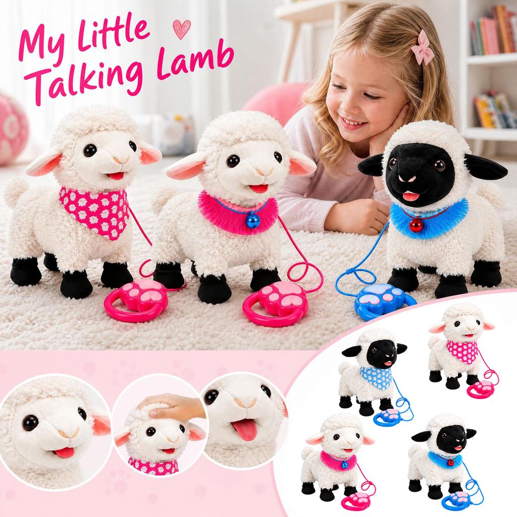 Interactive Electronic Plush Toy with 8 Songs, Talking and Licking Tongue, Toy