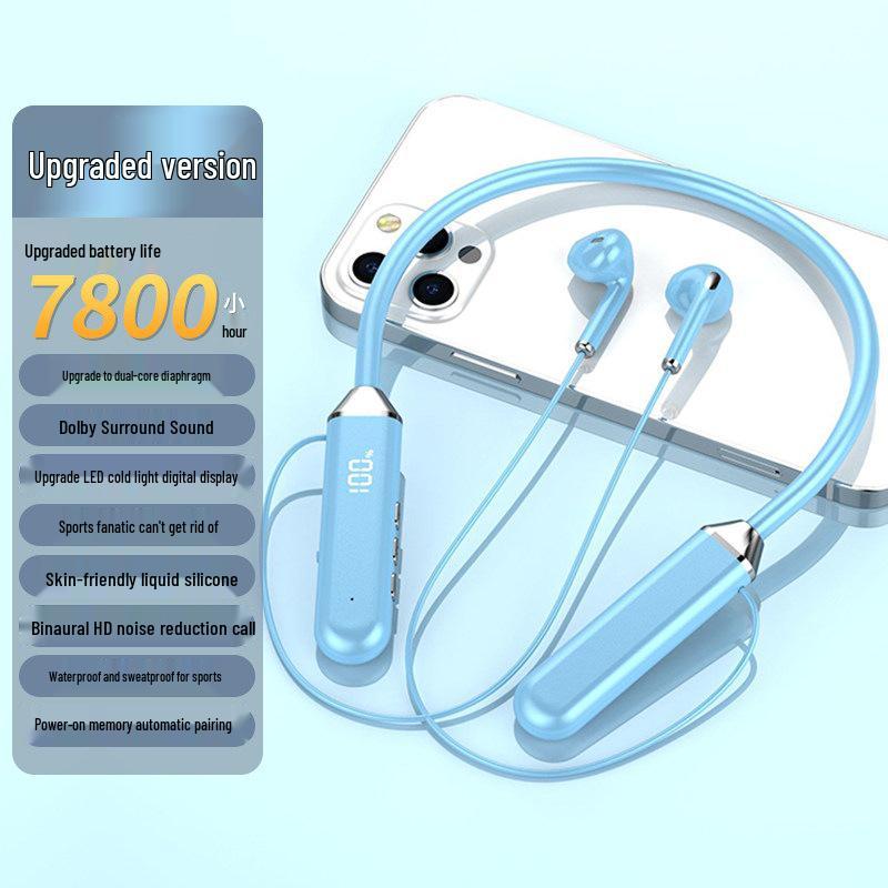 Bluetooth Sports Neckband Headset with Super Bass & Long Battery Life - Compatible with Apple, vivo, Xiaomi, OPPO, Huawei