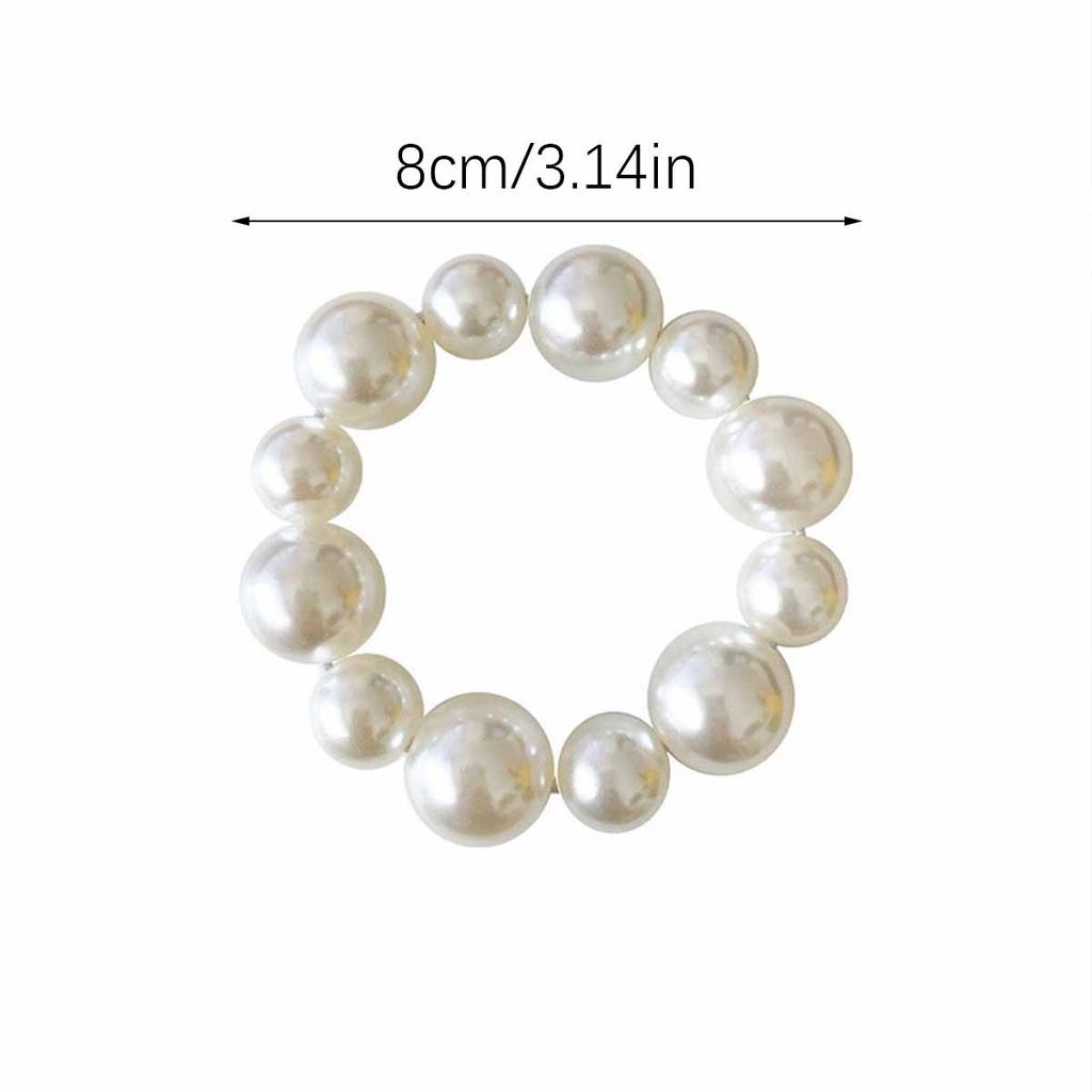 1 Stück Armband Armband Perlenkopf Haargummi Französisch Romantisches Haargummi Armband Dual-Use Großer Perlenhaarring