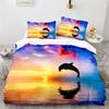 Dolphin Duvet Cover King Queen Size Lovely Sea Life Bedding Set For Kids Boy Girl Cute Ocean Animal 2/3pcs Polyester Quilt Cover