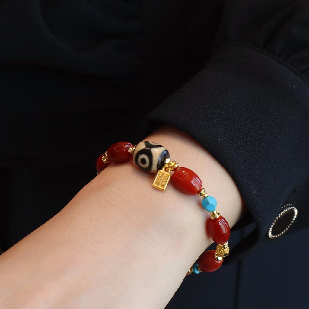 Original design natural Nanhong agate bracelet braceletfashion women daily jewelry gift