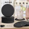 MAPRIAL Slate Coasters with Holders, Set of 12, Round Black Slate Stone DIY Coasters with Scratch-Resistant Backing, Halloween, Christmas, Bar, Kitche
