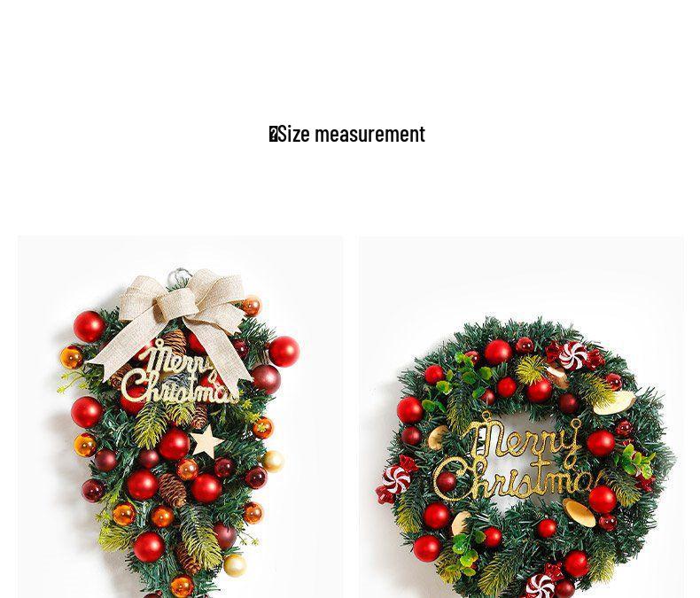 50CM Christmas Wreath & 2.7M Garland Set - Festive Door & Wall Decor