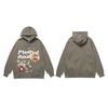 Mens Oversized Hoodie With Retro Moon Print Streetwear Sweatshirt Winter