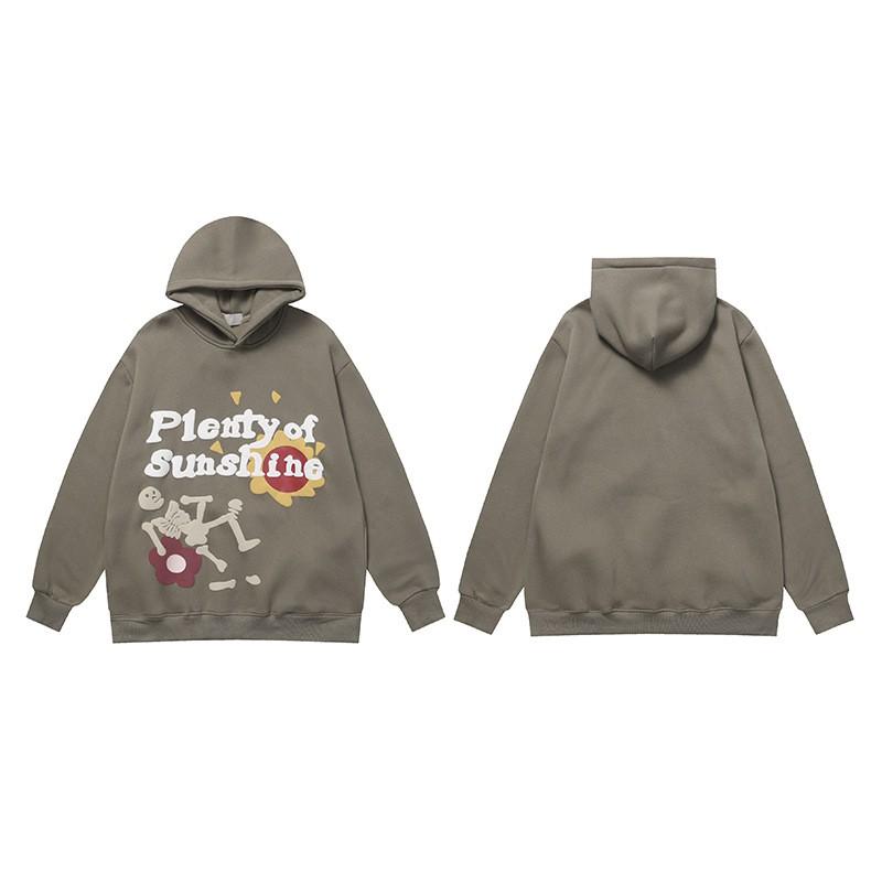 Mens Oversized Hoodie With Retro Moon Print Streetwear Sweatshirt Winter