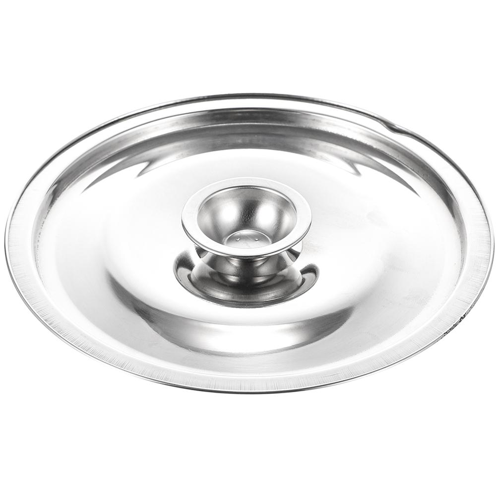 

Stainless Steel Taste Cup Lid Seasoning Pot Supplies Metal Lids for Cooker Griddle with Cover серебряный