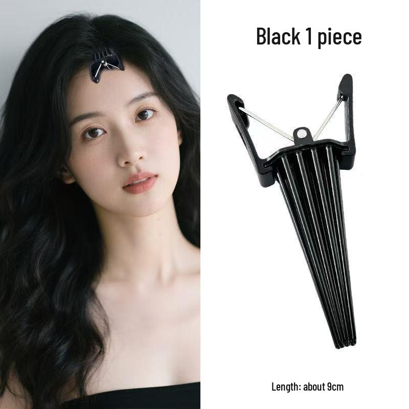 

Korean Trendy Unisex Fluffy Bangs Clip: Natural Traceless Eight-Character Design чорний