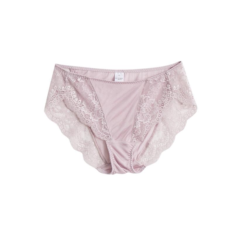 

1 шт., сексуальные кружевные трусики-треугольники с низкой талией, шелковистые, гладкие и высокоэластичные шелковые трусы для домашнего белья XL светло-розовый