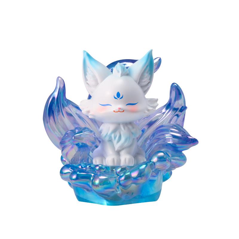 New Shanghai Spirit Fox Trendy Blind Box Figurine - Nine-Tailed Fox Resin Desktop Ornament